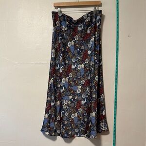 LOFT Floral and Peacock Skirt